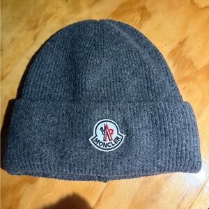 Moncler Charcoal Knit Beanie